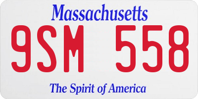 MA license plate 9SM558