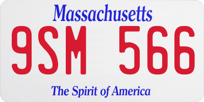 MA license plate 9SM566