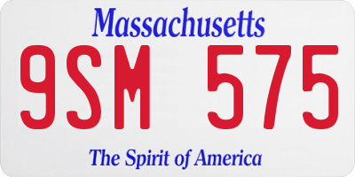 MA license plate 9SM575