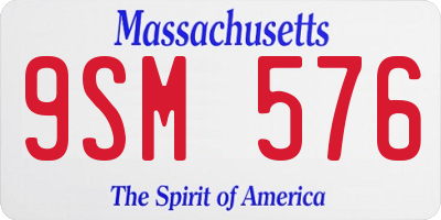 MA license plate 9SM576