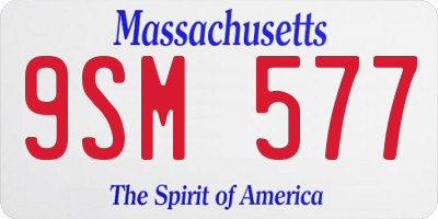 MA license plate 9SM577