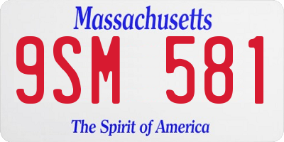 MA license plate 9SM581