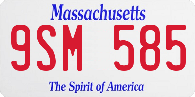 MA license plate 9SM585