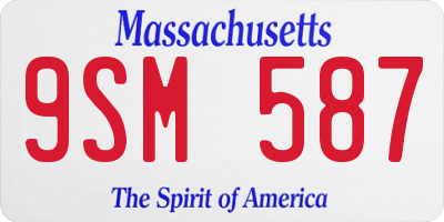 MA license plate 9SM587