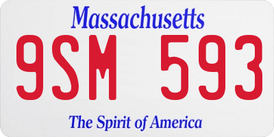 MA license plate 9SM593