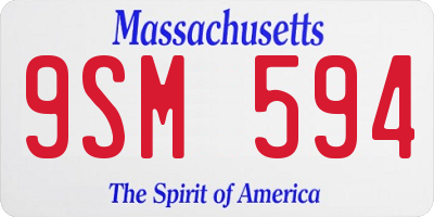MA license plate 9SM594