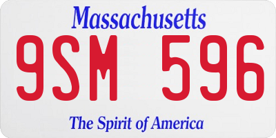 MA license plate 9SM596