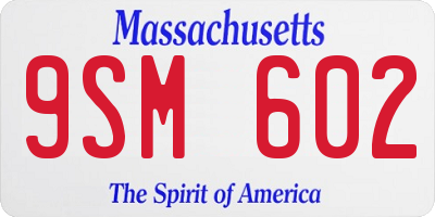 MA license plate 9SM602