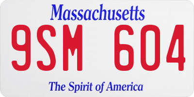 MA license plate 9SM604
