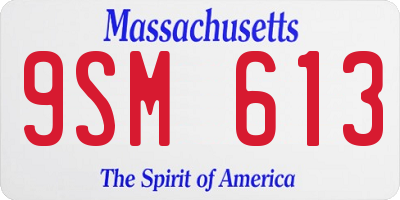 MA license plate 9SM613