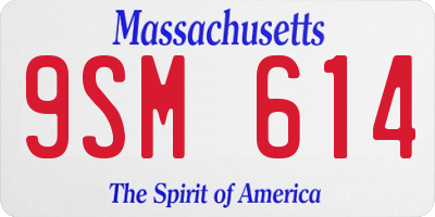 MA license plate 9SM614