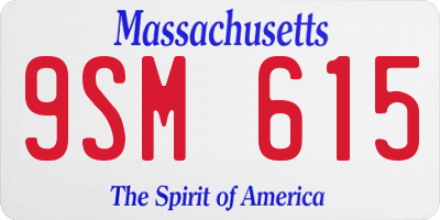 MA license plate 9SM615