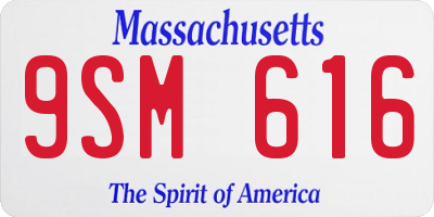 MA license plate 9SM616