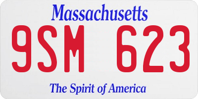 MA license plate 9SM623