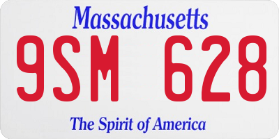 MA license plate 9SM628
