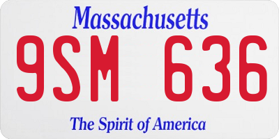 MA license plate 9SM636
