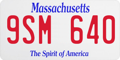 MA license plate 9SM640