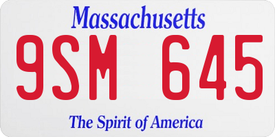 MA license plate 9SM645