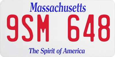 MA license plate 9SM648