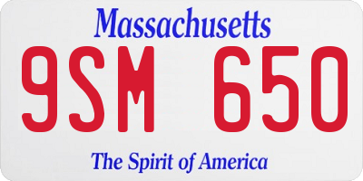 MA license plate 9SM650