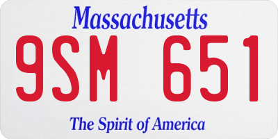 MA license plate 9SM651