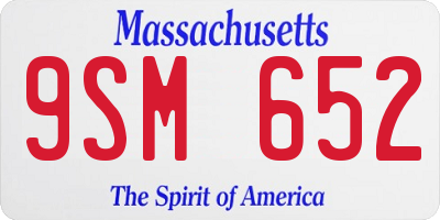 MA license plate 9SM652