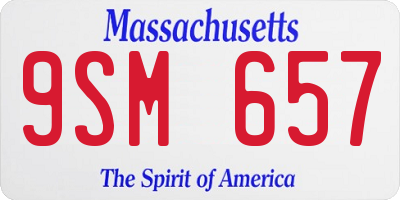 MA license plate 9SM657