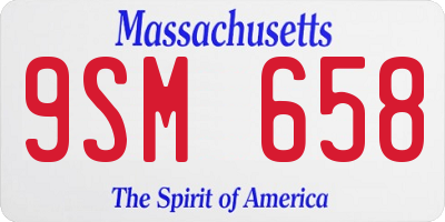 MA license plate 9SM658