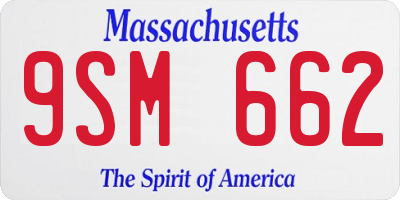 MA license plate 9SM662