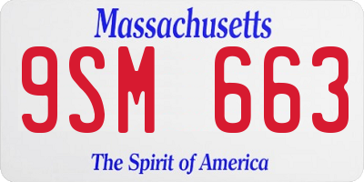 MA license plate 9SM663