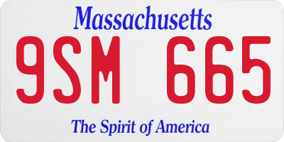 MA license plate 9SM665