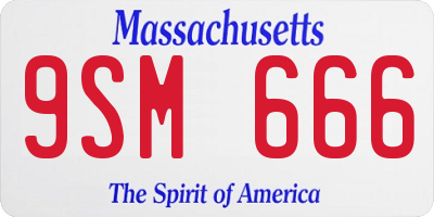 MA license plate 9SM666