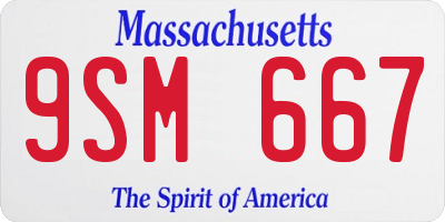 MA license plate 9SM667