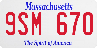 MA license plate 9SM670