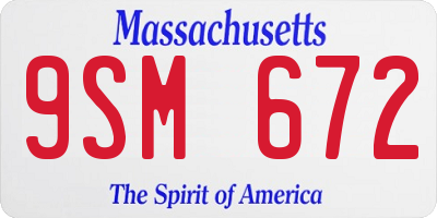 MA license plate 9SM672