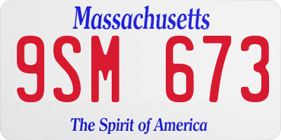 MA license plate 9SM673
