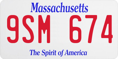 MA license plate 9SM674
