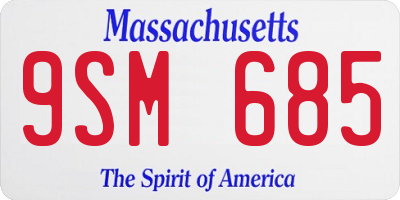 MA license plate 9SM685