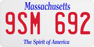 MA license plate 9SM692