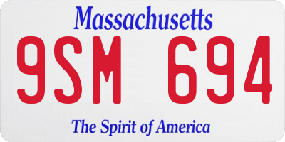 MA license plate 9SM694