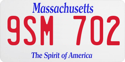 MA license plate 9SM702