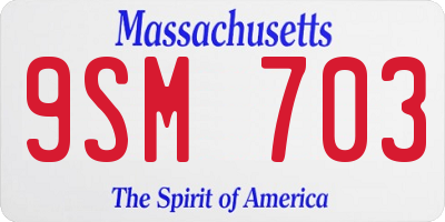 MA license plate 9SM703