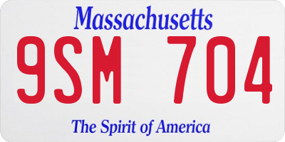 MA license plate 9SM704