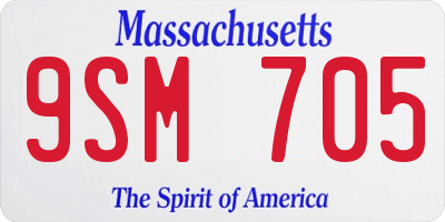 MA license plate 9SM705