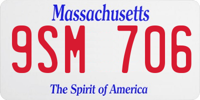 MA license plate 9SM706