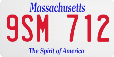 MA license plate 9SM712