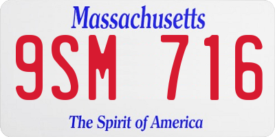 MA license plate 9SM716