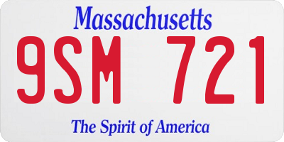 MA license plate 9SM721