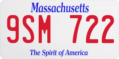 MA license plate 9SM722