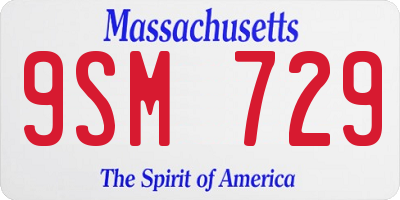 MA license plate 9SM729